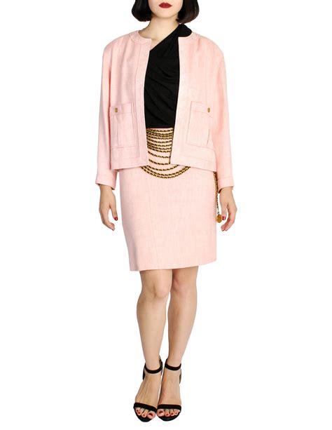 chanel pink two piece set|chanel inspired tweed suit.